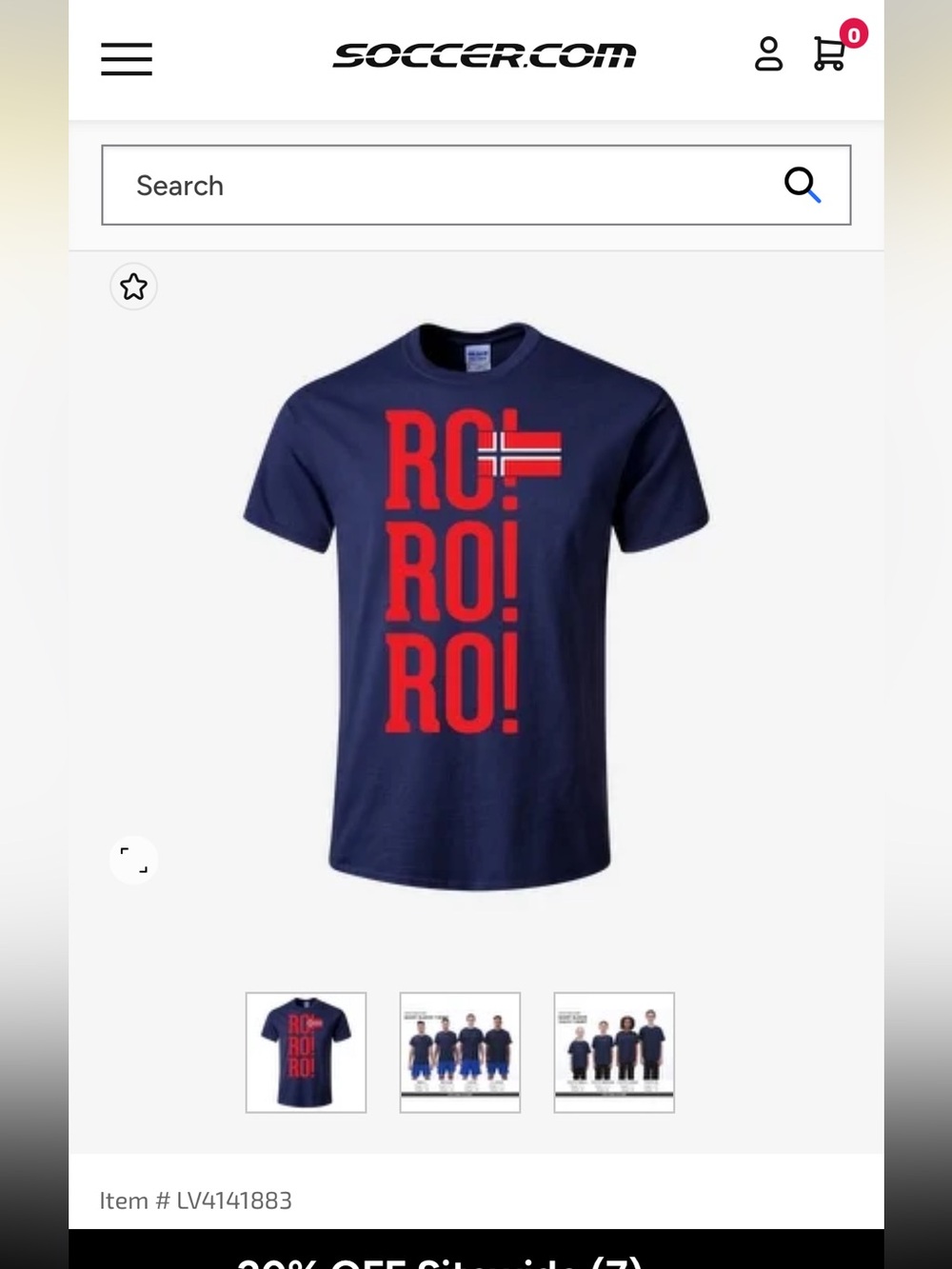 New in package Norway National Soccer Team Ro Ro Ro Navy TShirt size L